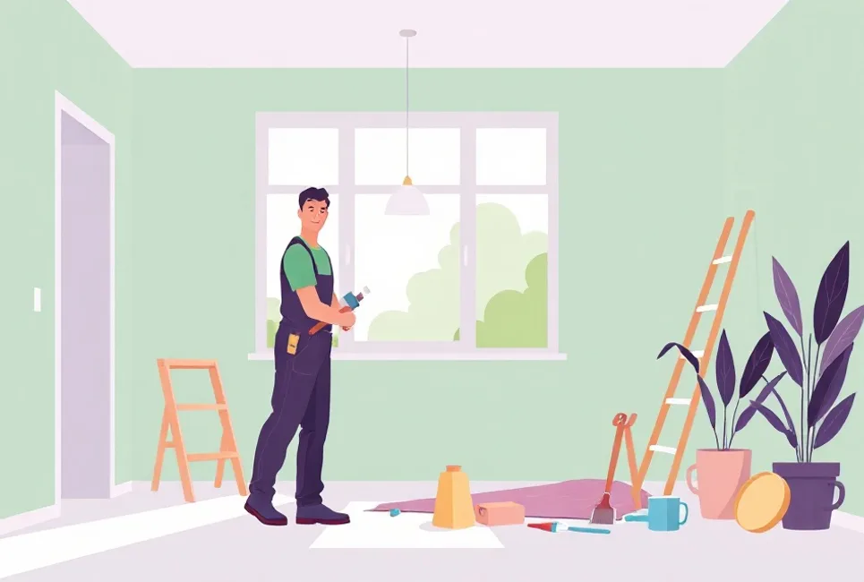 Intérieur rénové après travaux de peinture à Carvin
